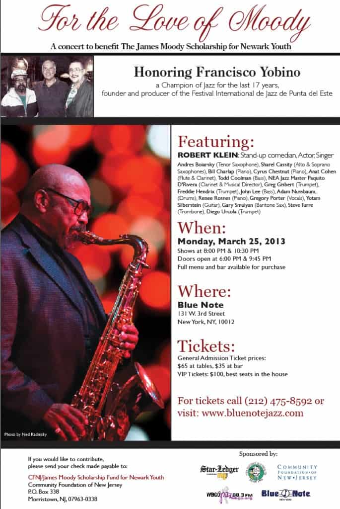 March 25, 2013 - James Moody Scholarship Benefit Concert