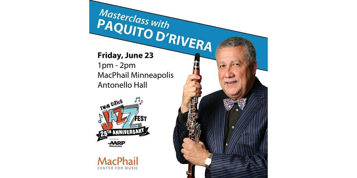 Masterclass with Paquito D'Rivera at Twin Cities Jazz Festival 2023